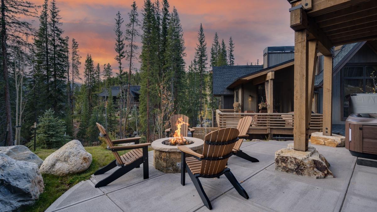 River Haus Patio at Dusk